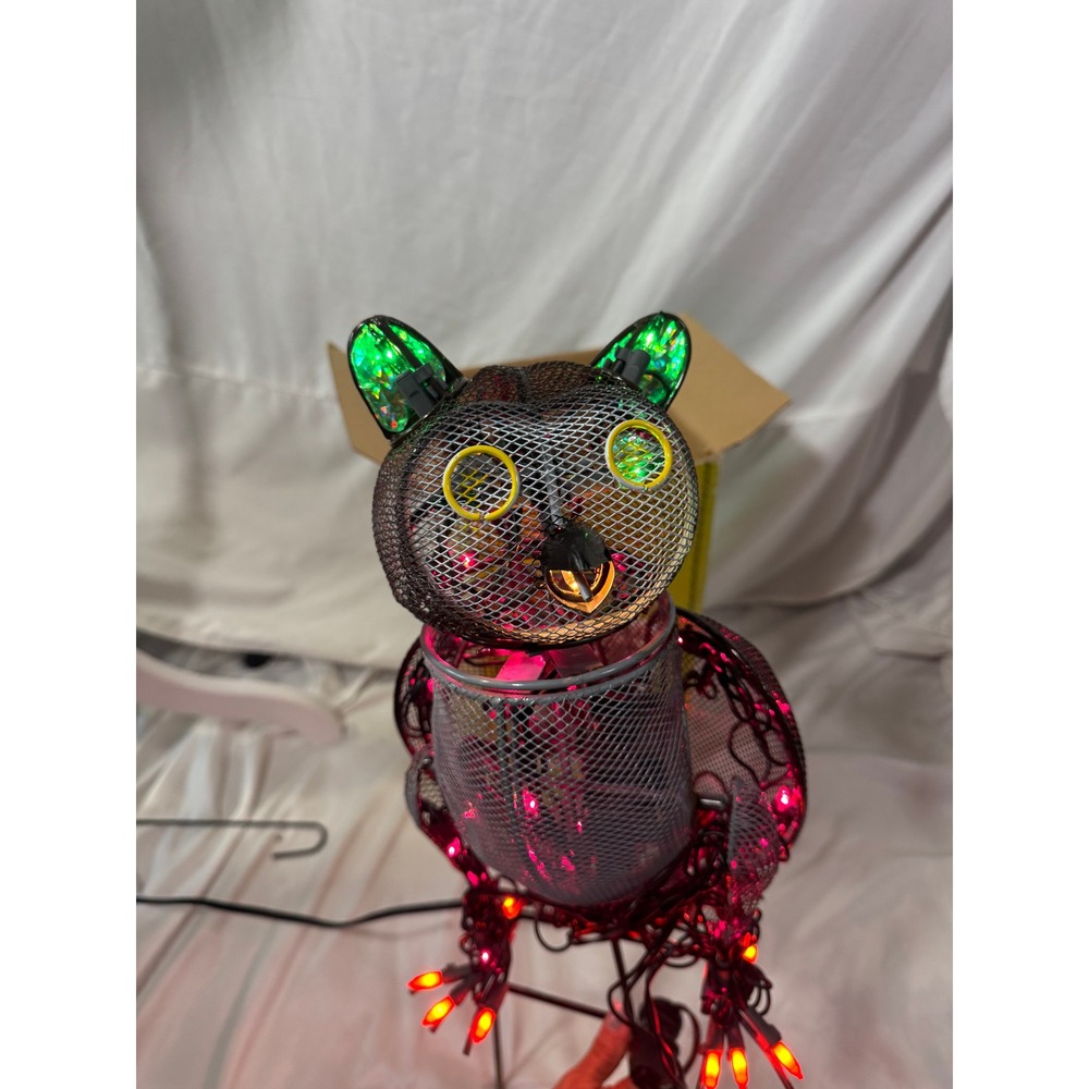 Halloween Animated Multi-Motion OWL Light Up Indoor/Outdoor Decor Vintage
